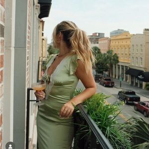 Princess Polly green lace dress